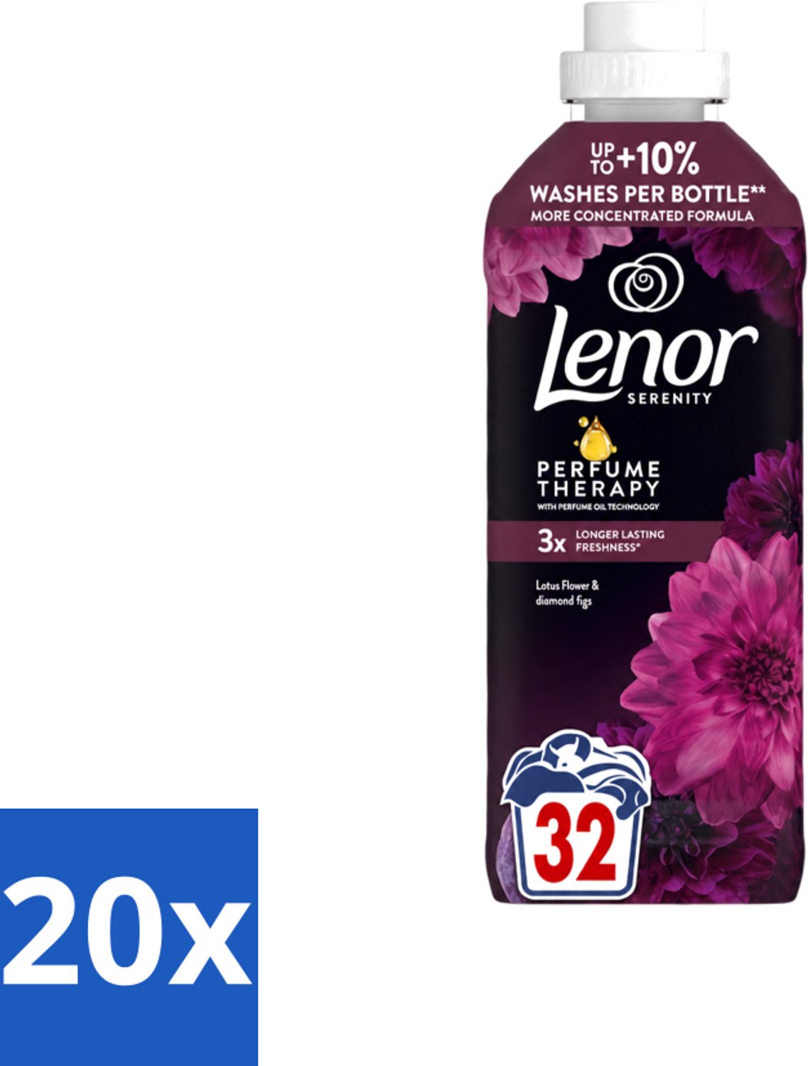 20 x Lenor – Wasverzachter – Lotus Flower & Diamond Figs – 32 Wasbeurten – 675 ml - Voordeelverpakking - 20 stuks