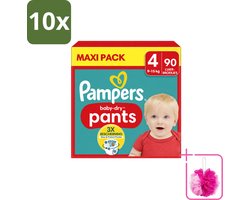 10 x Pampers – Luierbroekjes – Baby Dry Pants Maat 4 – 90 Luiers - Bulkverpakking - Baby luier - Douchemop - Luierbroek