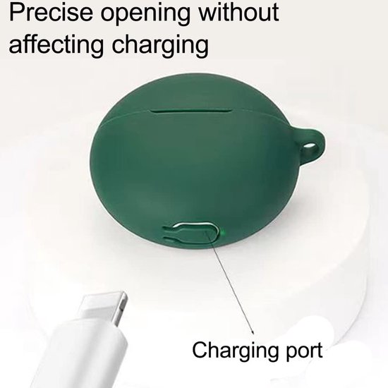 Hoes compatibel met Oppo Enco Buds2, [ondersteunt draadloos opladen] [stootvaste beschermhoes] mooie 3D-cartoon-zwart-groen — afbeelding 5