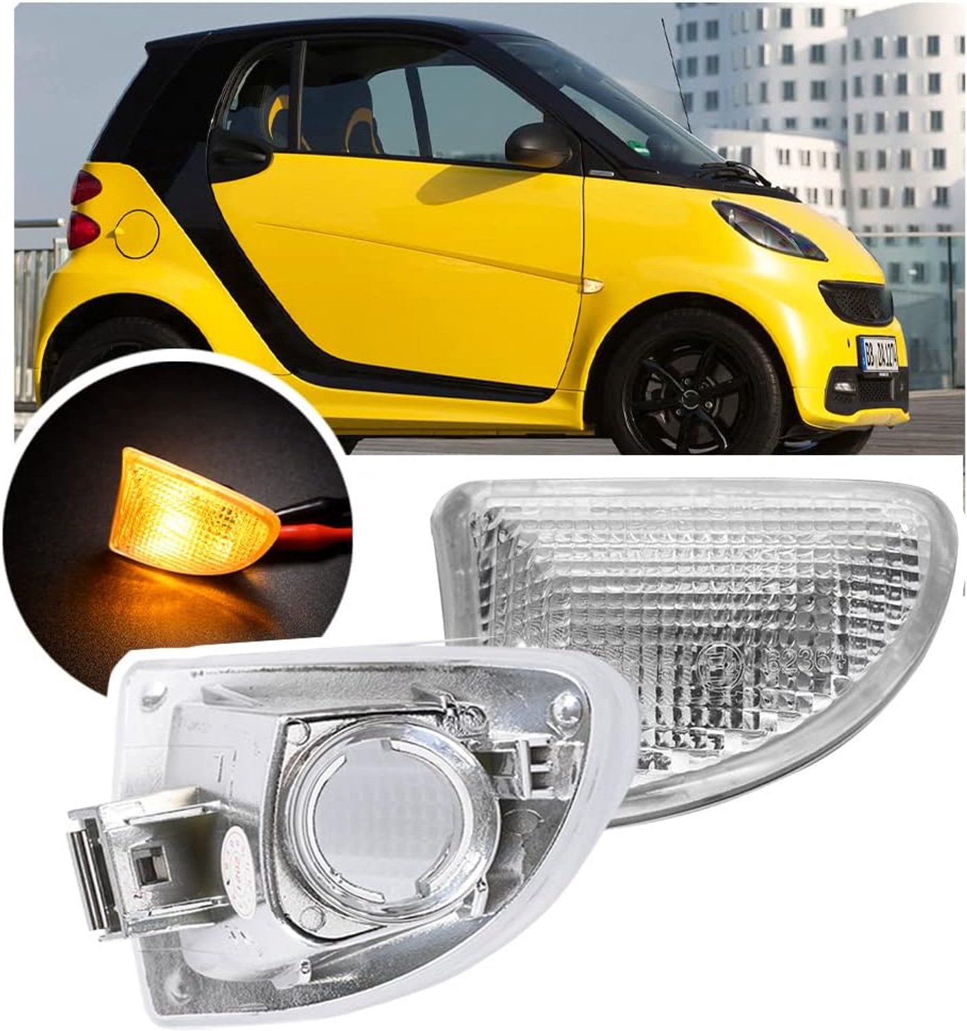 Indicator Licht Behuizing Voor Smart Fortwo 451 MK1 MK2 2007-2015 RichtingaanwijzerRepeater Licht Zijmarkering Knipperlicht 2 stuks Heldere lens