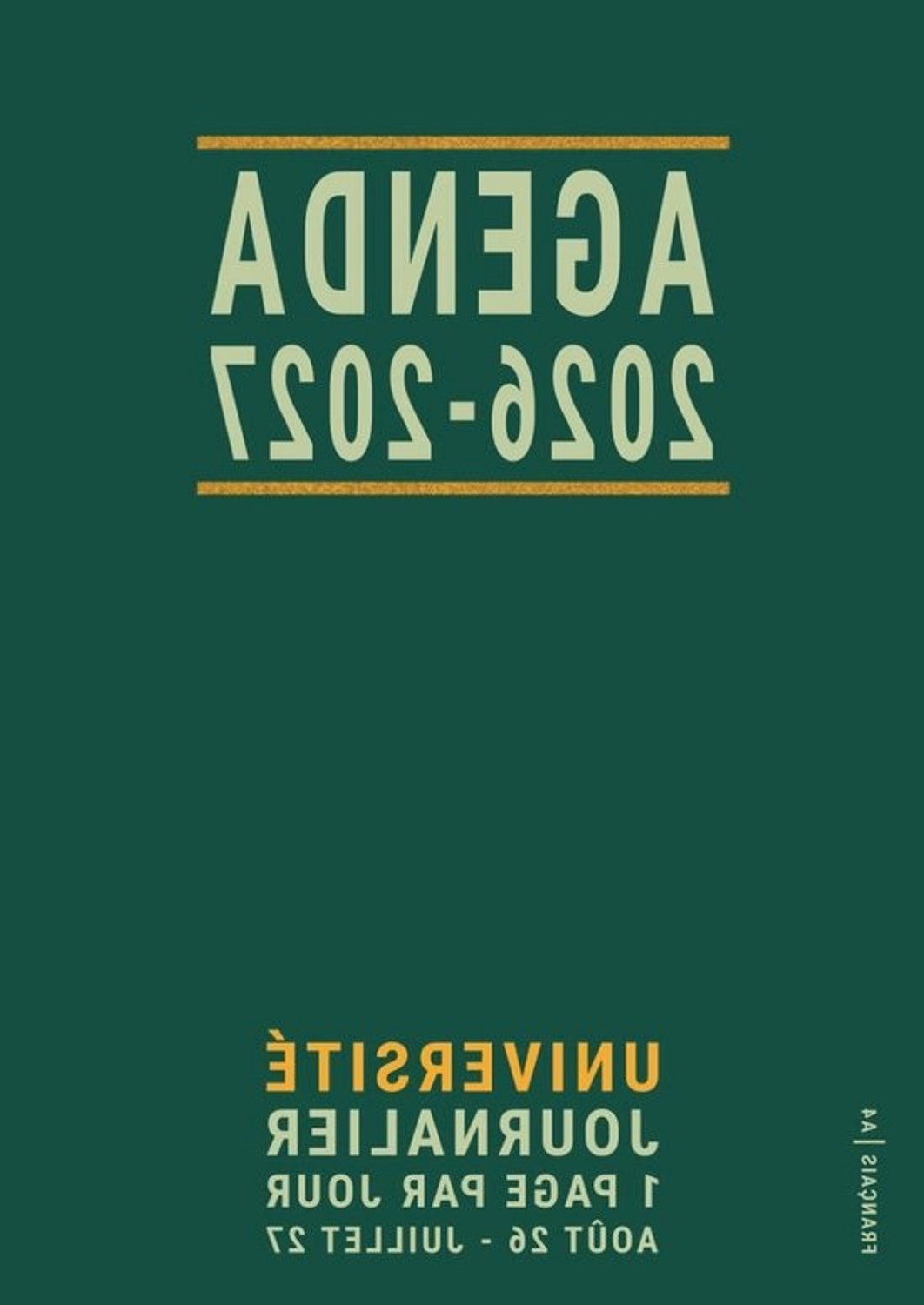 Agenda 2026 2027 - Dagplanner en jaarplanner - Academische planning - Eén pagina per dag - A4-formaat - Groen