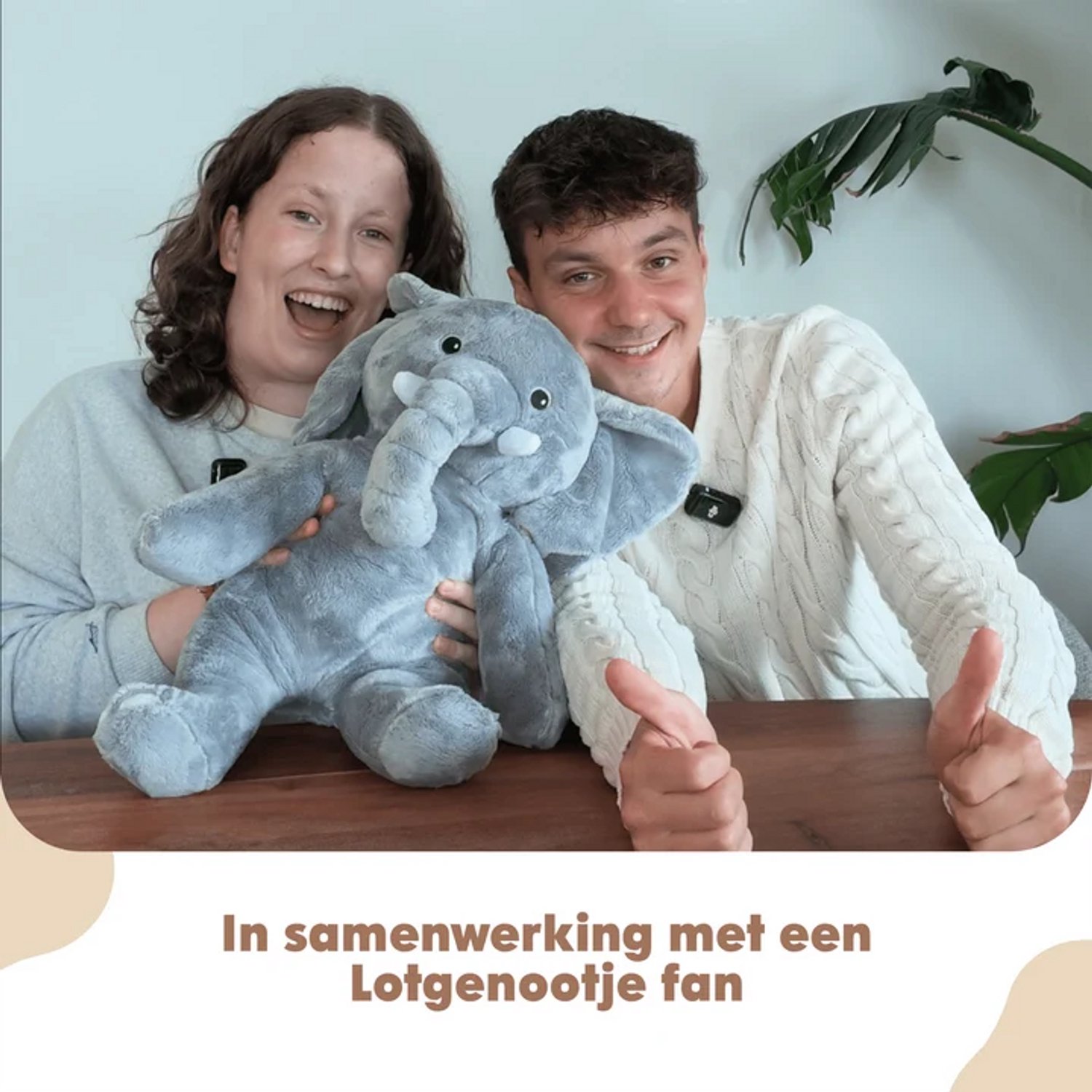 Lotgenootje Verzwaringsknuffel Olifant - 45cm/2kg - Verzwaarde Knuffel - Weighted Stuffed Animal - Voor kinderen & volwassenen - Sensorisch Speelgoed - Zware Knuffel Anxiety - Plushie — afbeelding 3