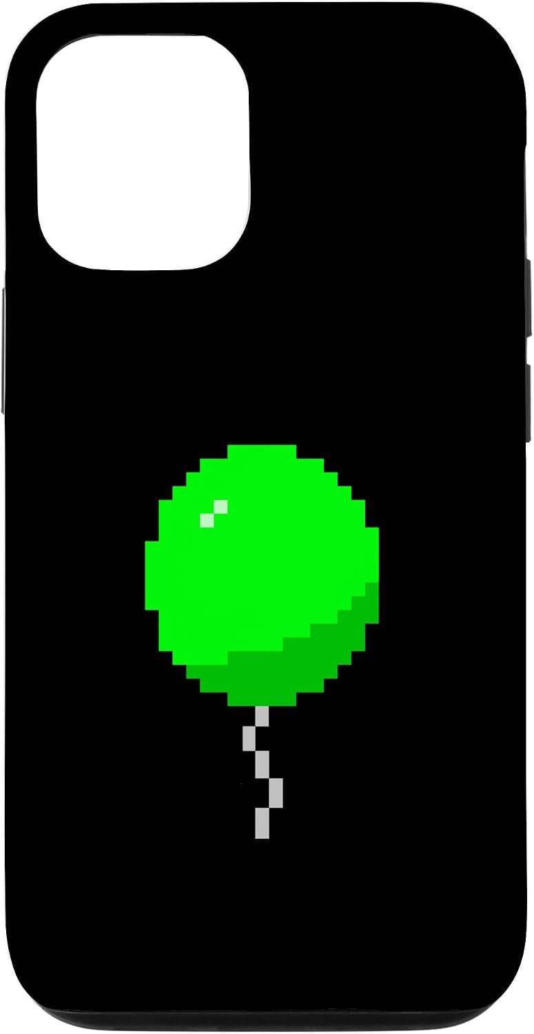 Huls voor iPhone 14 Pro met groen zwevend ballon pixel design