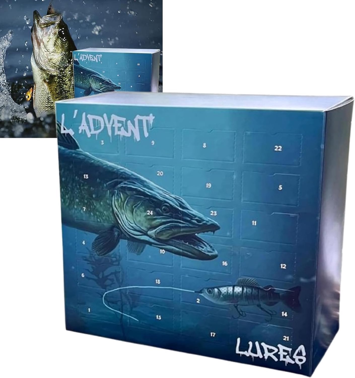 Adventskalender 2026 -Adventskalender 2026 man-Kerst Vis Blind Box 2026 - Vis-adventskalender voor mannen met 24 unieke kunstaasjes – Cadeau voor sportvissers