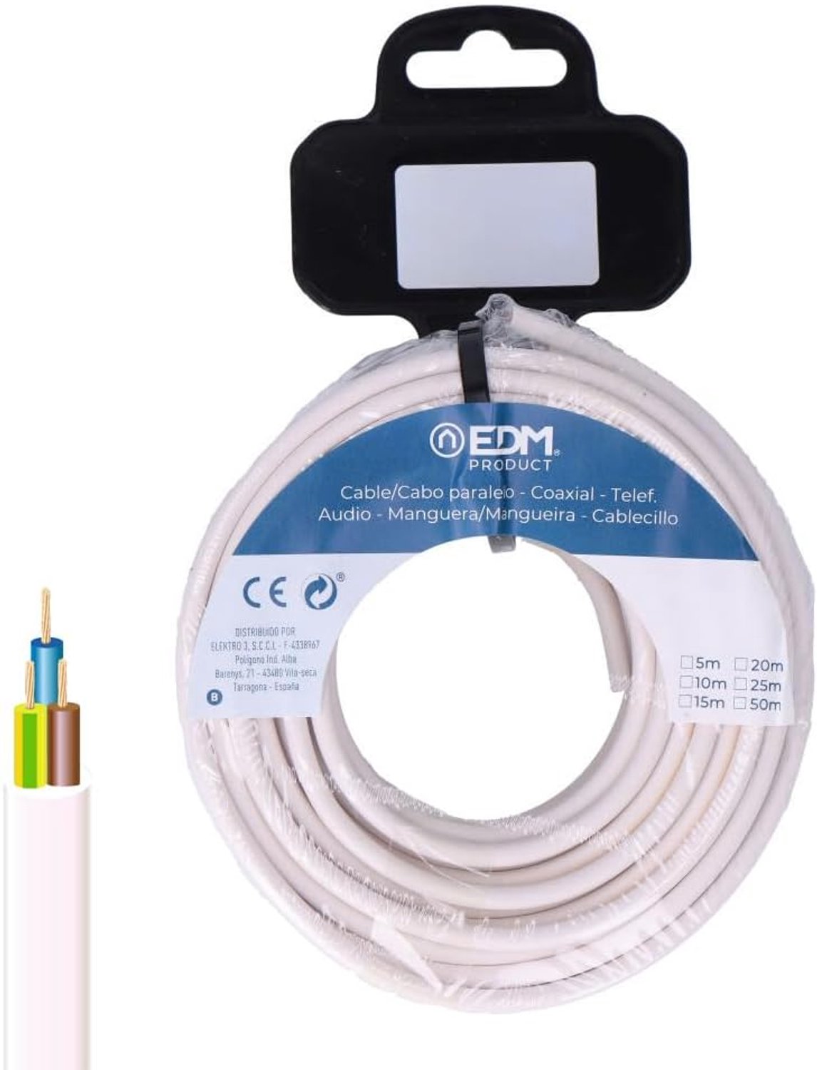 Slangrol 50 m - 3 x 1 mm - flexibel en robuust - ideaal voor irrigatie - Vemera