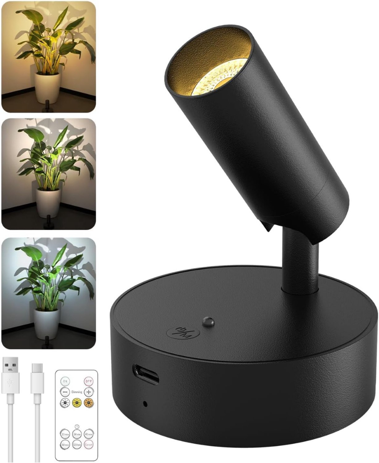 Levo® Wandlamp Binnen met Snoer - Wandlamp - Wandlamp Binnen - Draaibaar 350 graden - Met Timerfunctie - Zwart - 9cm x 4cm x 9cm