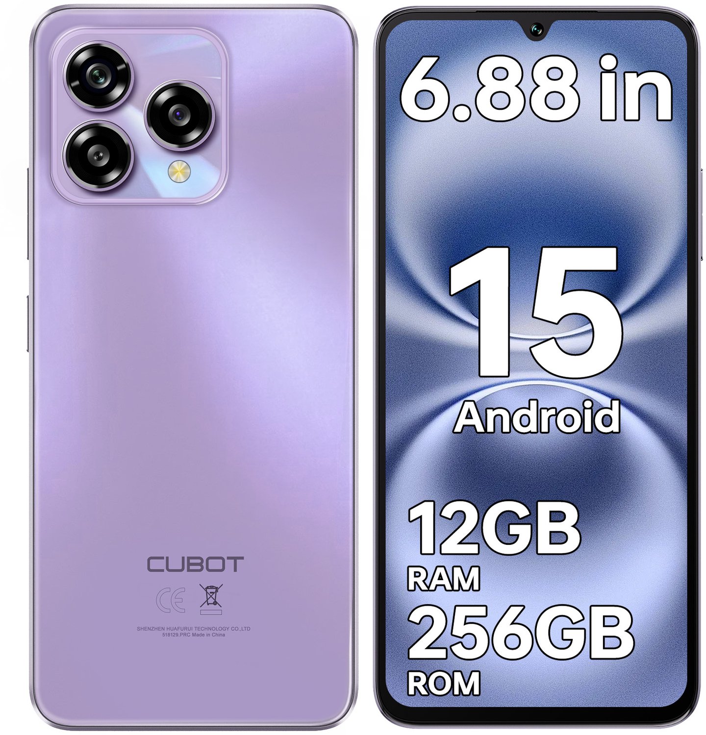 CUBOT A40 4G Smartphone 12GB RAM-256GB ROM-6,88" 120Hz HD 48MP-5100mAh-Android15