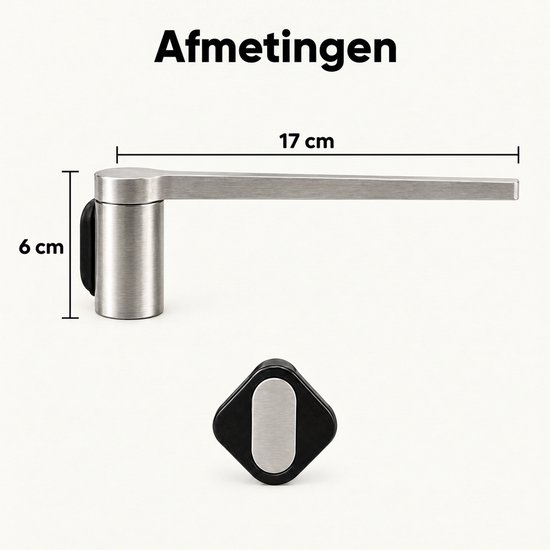 Afmetingen van de vaatdoekhouder: 17 cm lang en 6 cm hoog, inclusief de magnetische bevestiging.