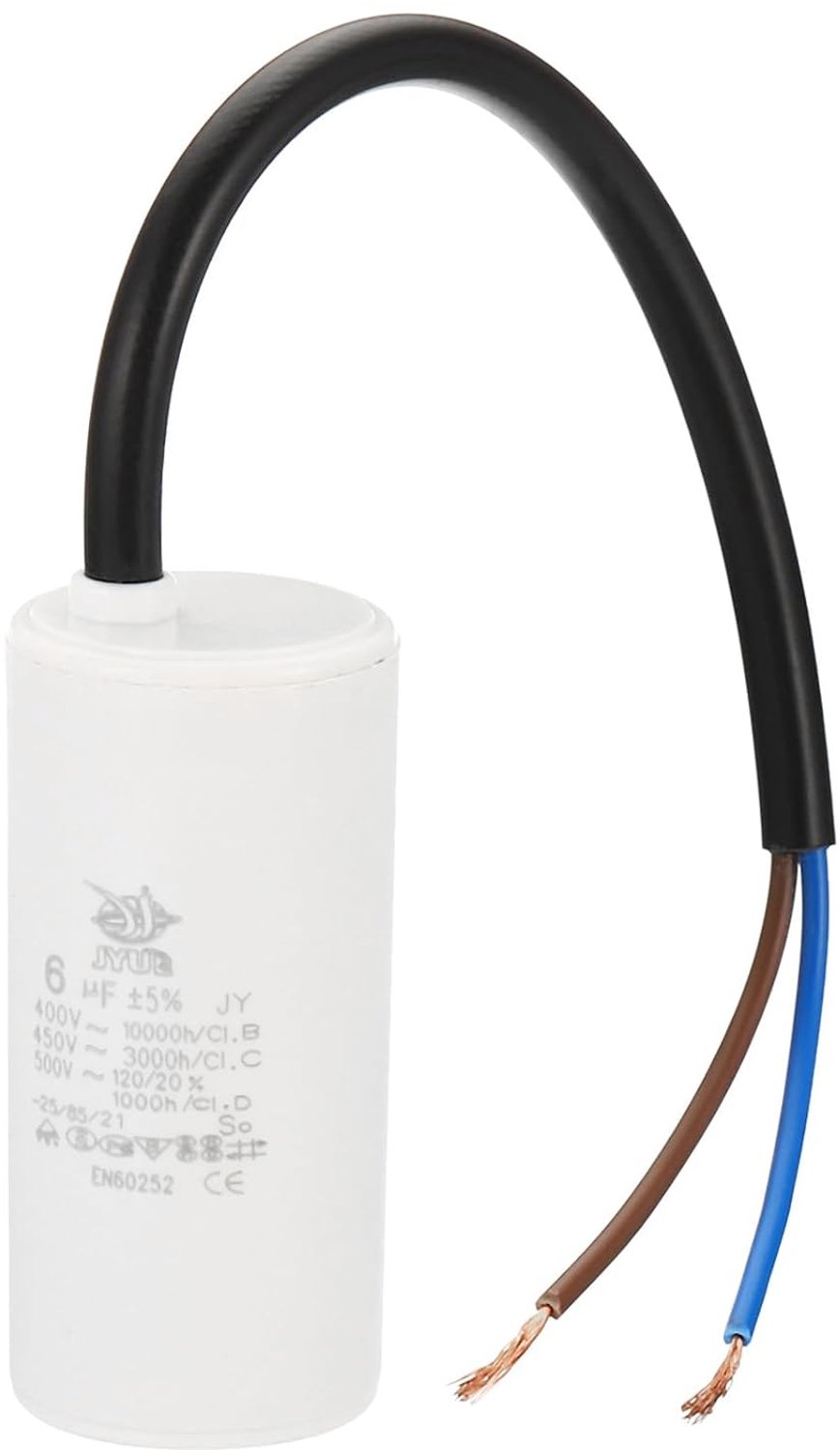 Condensator 6uf - 64 x 30 mm - AC 450 V - Geschikt voor waterpompen en wasmachines - ServiceTopper