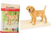 Puppy Pads – Flamingo Trainingsmat Bamboo Padu Beige L – 90x60 cm – 20 stuks – bamboe zindelijkheidsmat voor puppy’s & honden – super absorberend & sneldrogend
