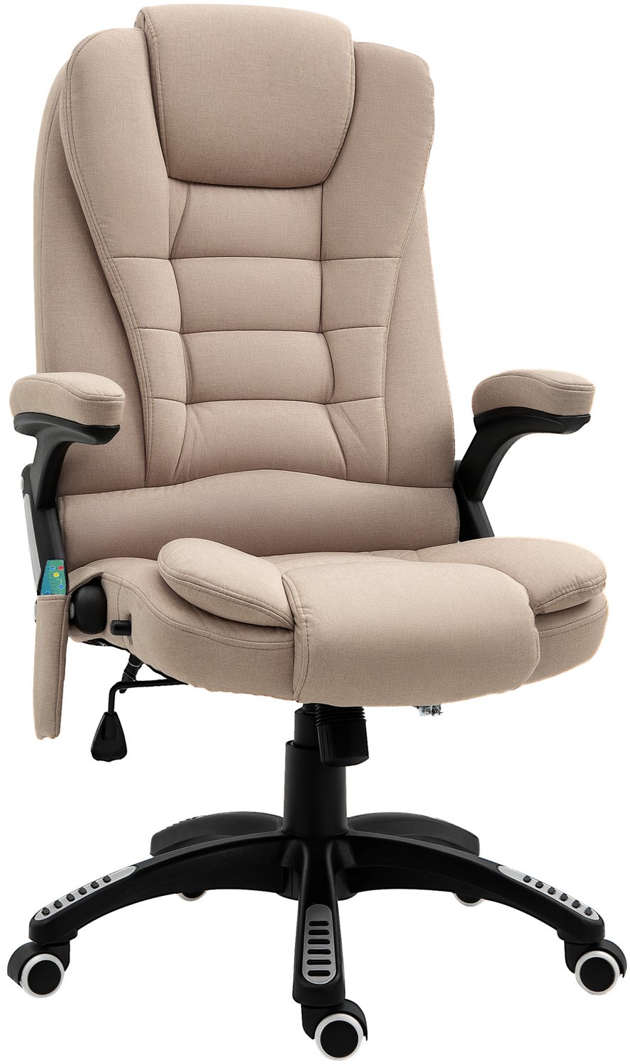 Vinona Bureaustoel met massage- en warmtefunctie - Met verstelbare rugleuning en afstandsbediening - 68 x 72 x 110-120 cm - Bruin