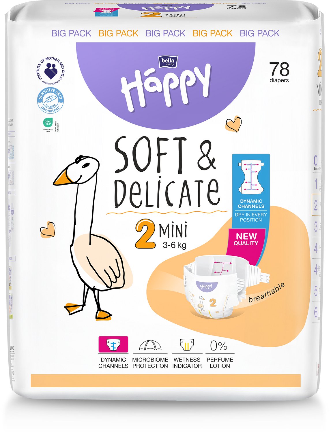 BELLA BABY HAPPY MINI MAAT 2 - MAANDBOX (6 PAKKEN - 468 LUIERS)