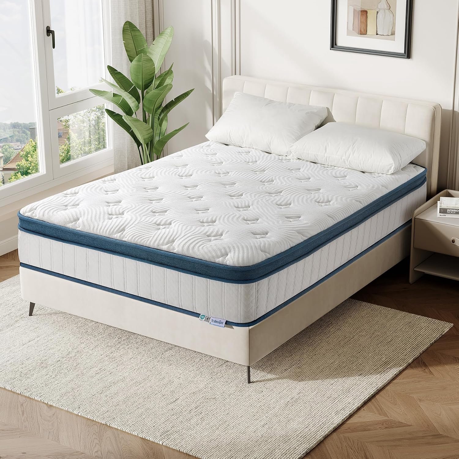 Tribesigns Pocketveringmatras - Matras 140x200 - 30cm dik - ademende Tencel-hoes - met Oeko TEX Certificaat - 7 Zone Orthopedisch Matras - Pocketveringmatras Gemiddelde Hardheid H3 wit