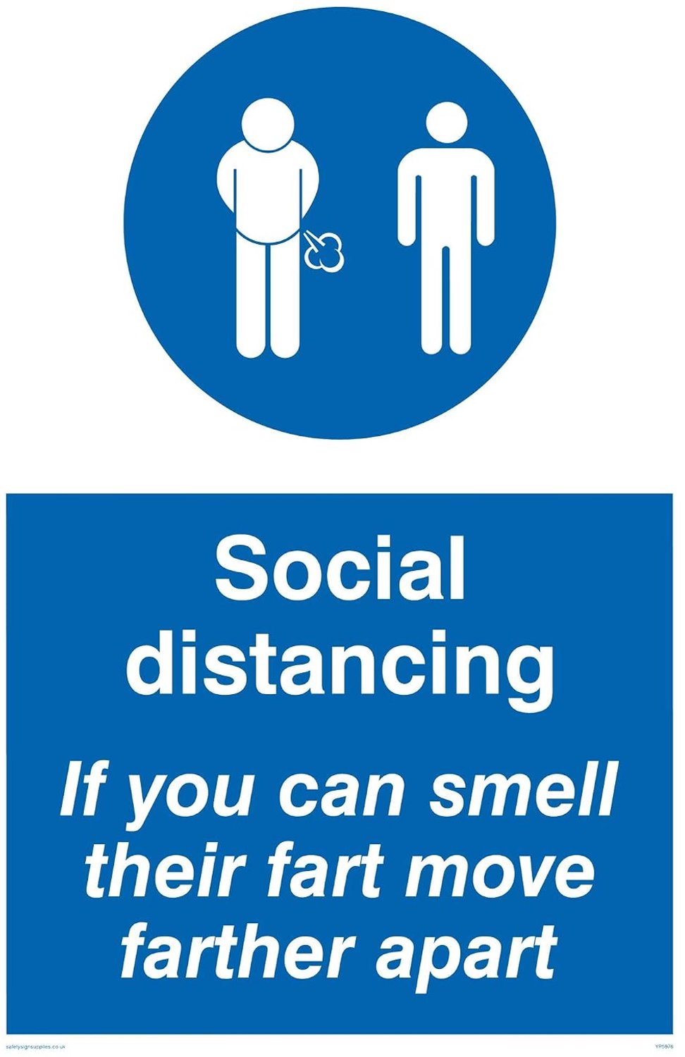 Veiligheidsbord social distancing - vinyl sticker - humoristisch ontwerp - houdt afstand tijdens COVID-19 - ServiceTopper