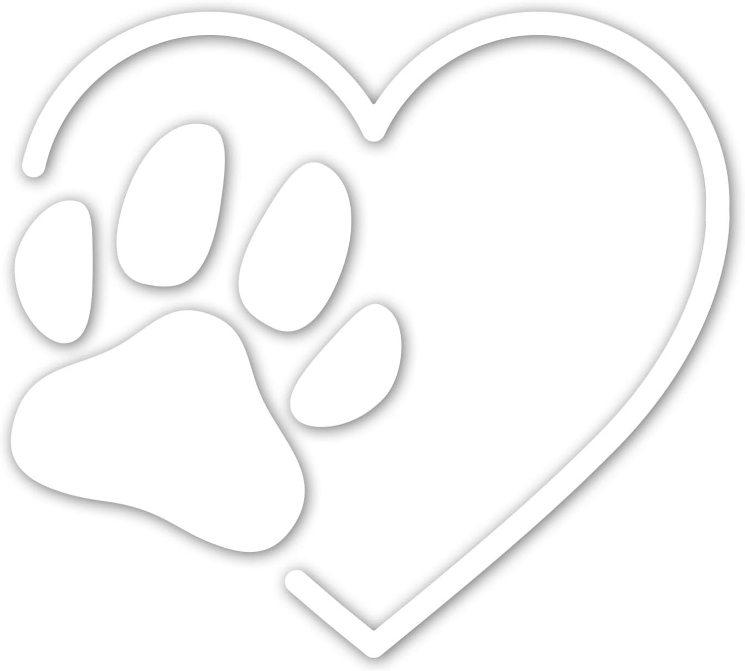 Pootafdruk sticker 10 x 9 cm - witte folie - weerbestendig - decoratief voor dierenliefhebbers - Vemera