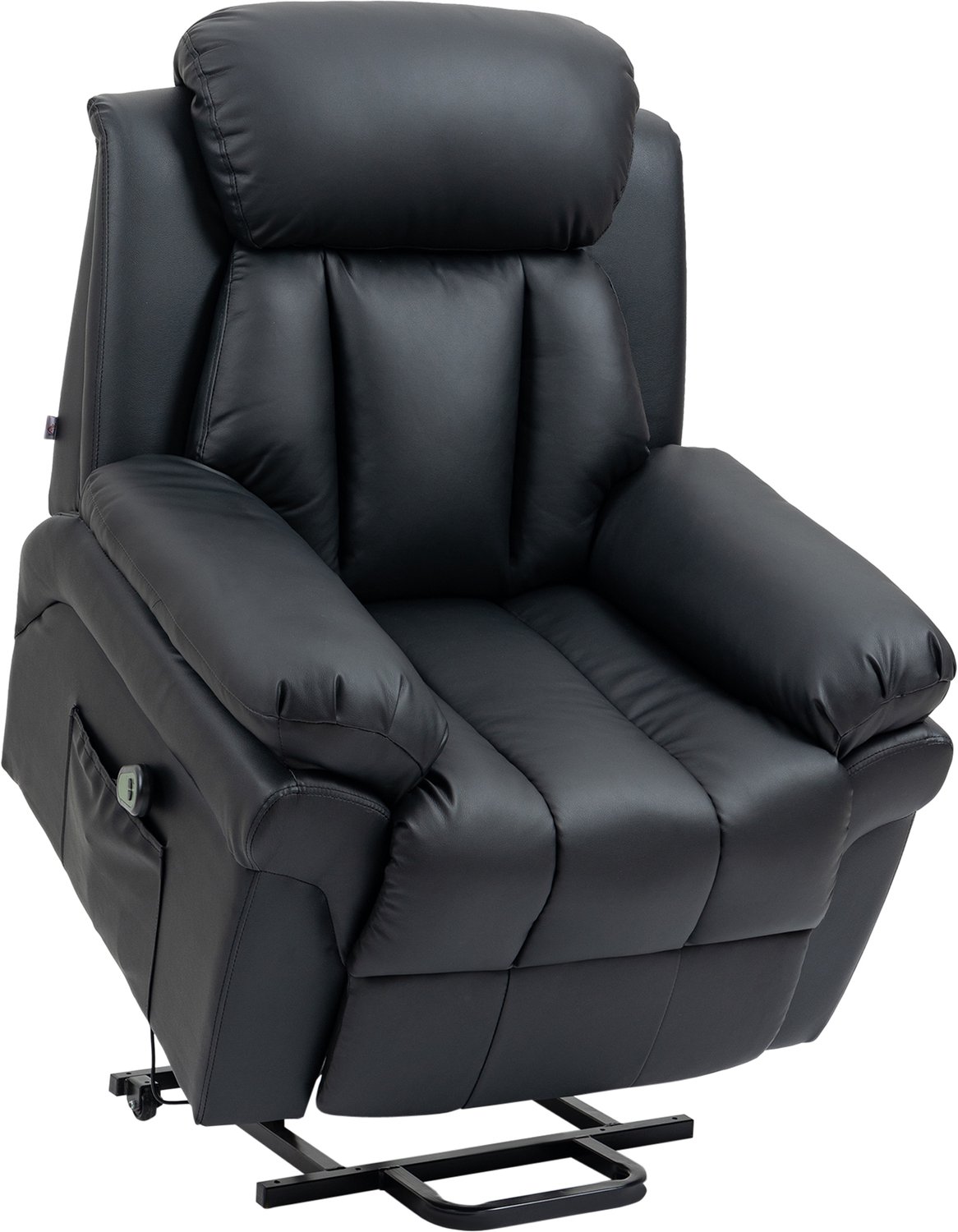 Homcom Elektrisch verstelbare bureaustoel - Bekleding van synthetisch PU-leer - 96x93x105cm - Zwart