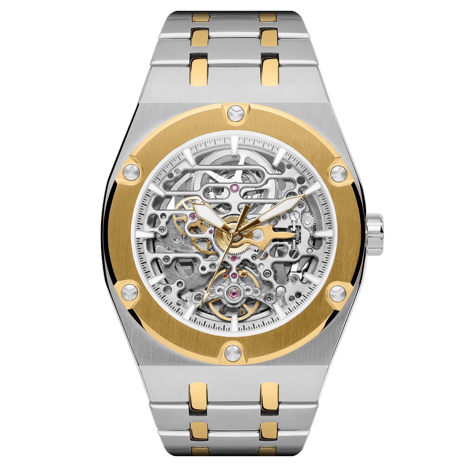 Auren Mamut Zilver- en Goudkleurig Automatisch Skeletonhorloge
