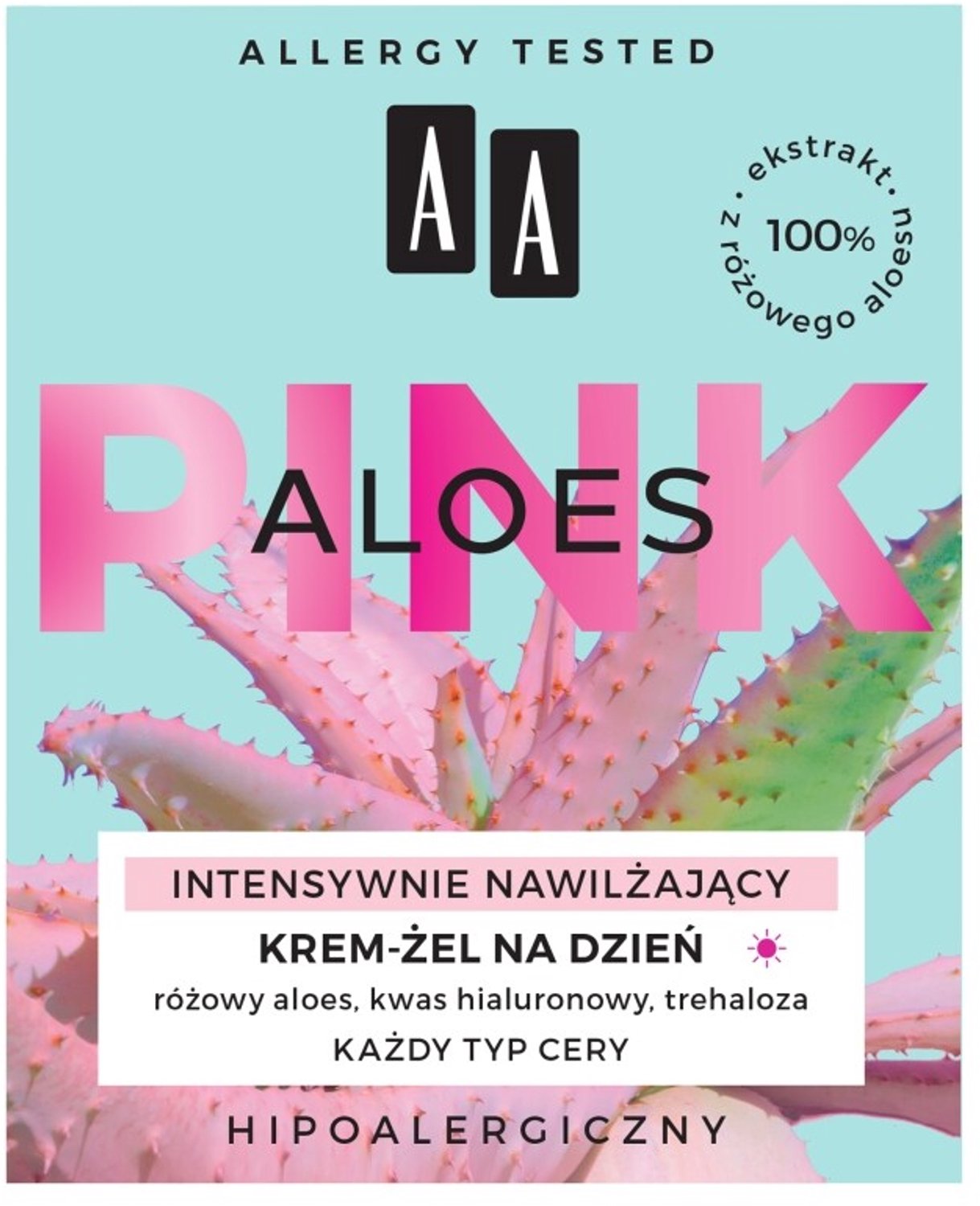 AA Pink Aloe Vera Intensively Moisturising Gel Day Cream with Hyaluronic Acid 50ml
