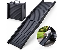 4Paw® Hondentrap 100Kg opvouwbaar - Hondenloopplank - Loopplank hond - Loopplank hond voor auto - Uitschuifbare Hondentrap Auto voor Grote Honden