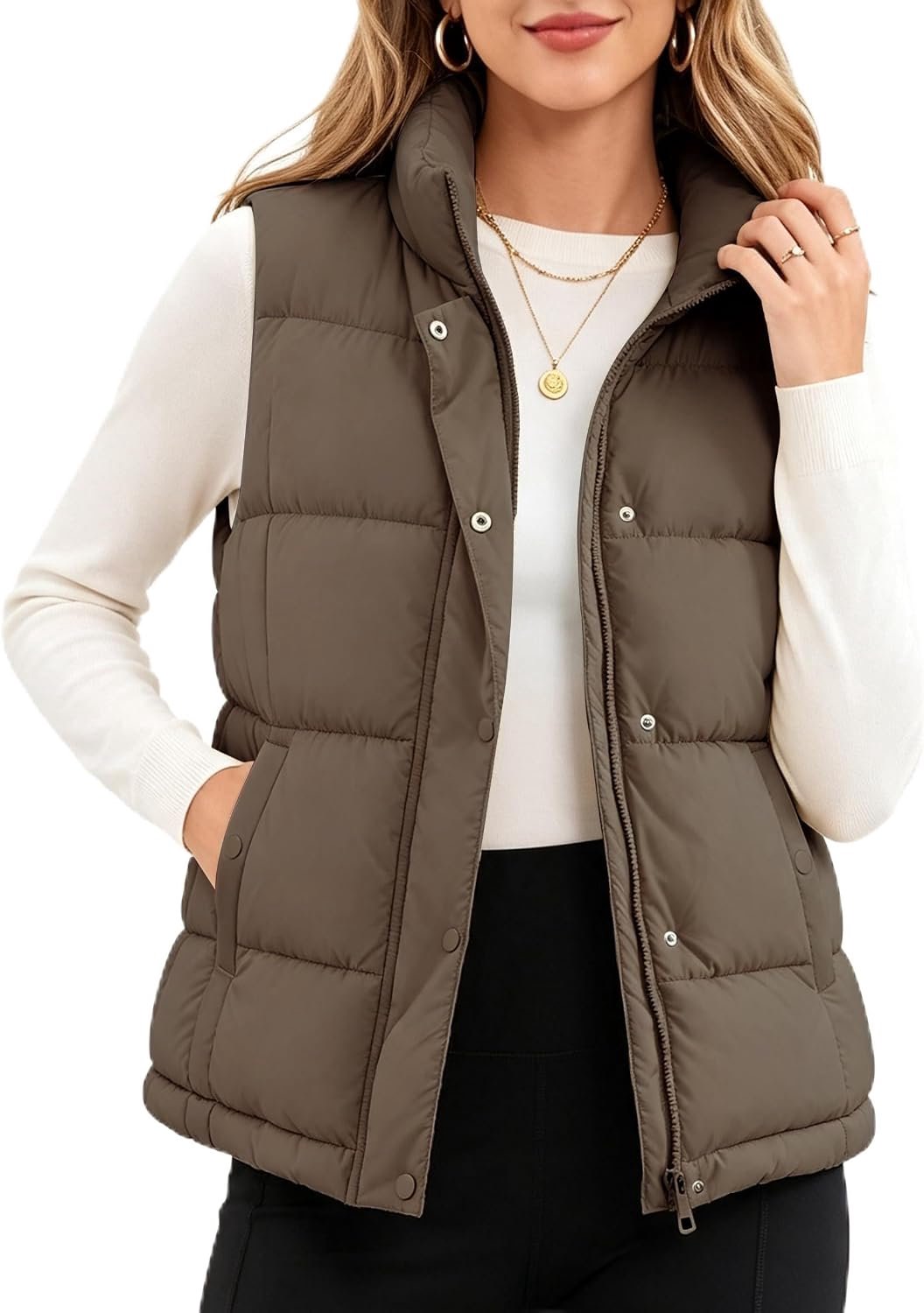 Vest, steekkraag, zonder mouwen, licht, outdoor