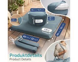 Meditatiekussenset Zafu & Zabuton, kapok, biologisch katoen, zacht