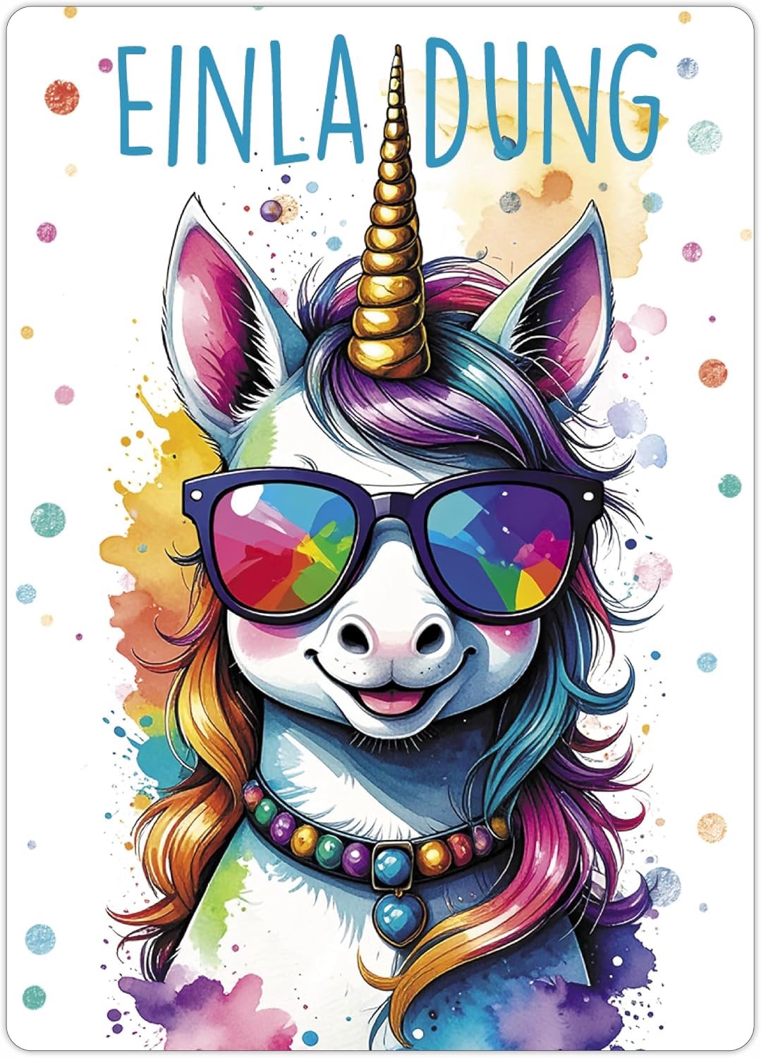 Einhorn Invitaties voor Kinderfeestjes 12 stuks