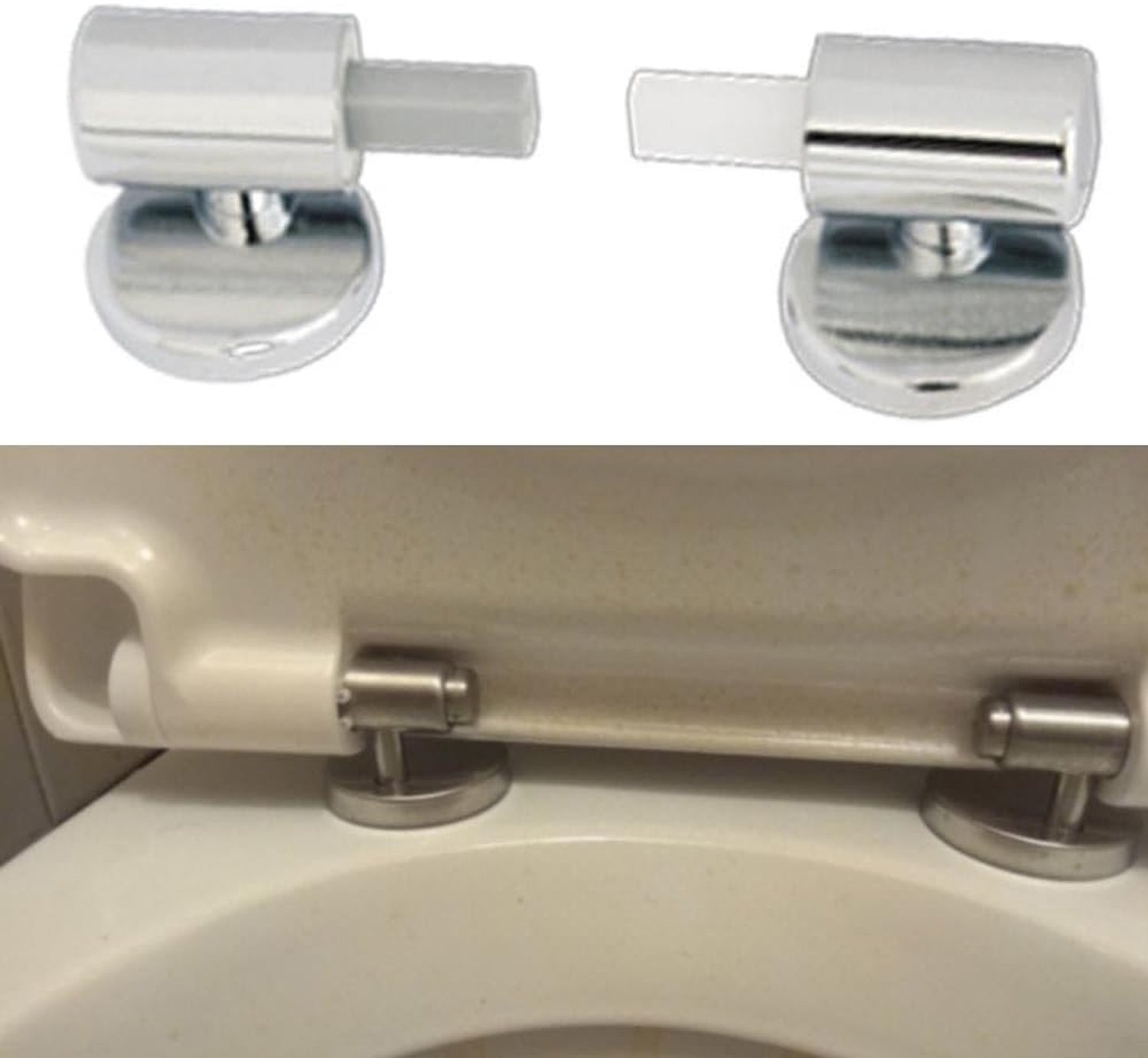 Scharnieren wc-bril - zinklegering - soft-close functie - geruisloos sluiten - Vemera