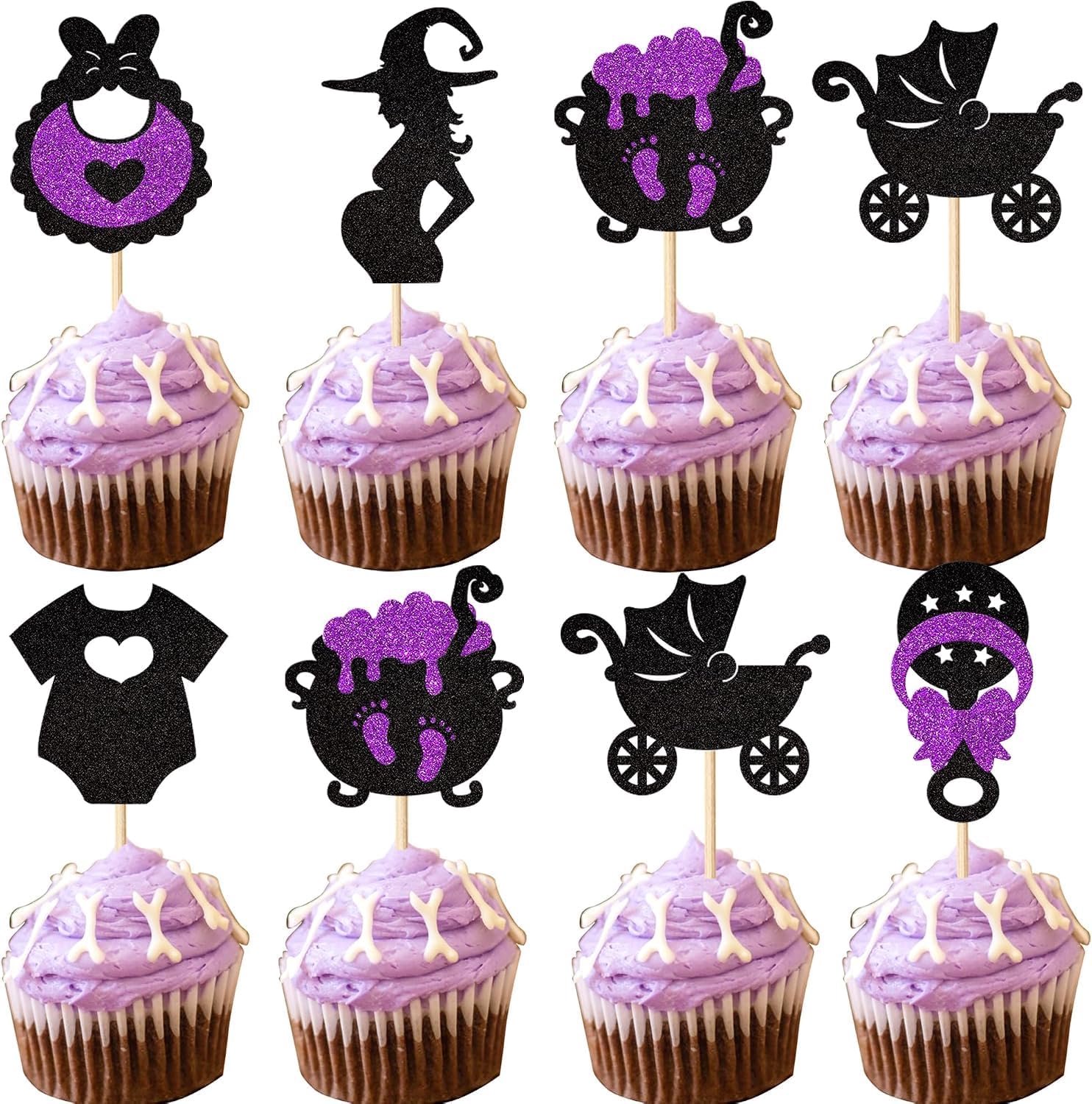 24 Cupcaketoppers voor Halloween babyshower