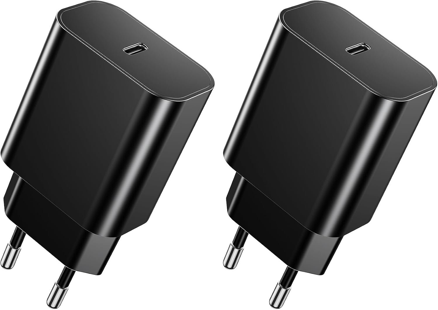 20W USB-C adapter, compatibel met iPhone 17/16/15/14/13 Plus Pro Max Mini, Galaxy S25/24/23, iPad, AirPods, 2 poorten