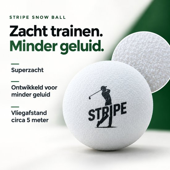 Stripe Snow Ball golf oefenballen - Zacht en geluidsarm - 16 stuks — afbeelding 4
