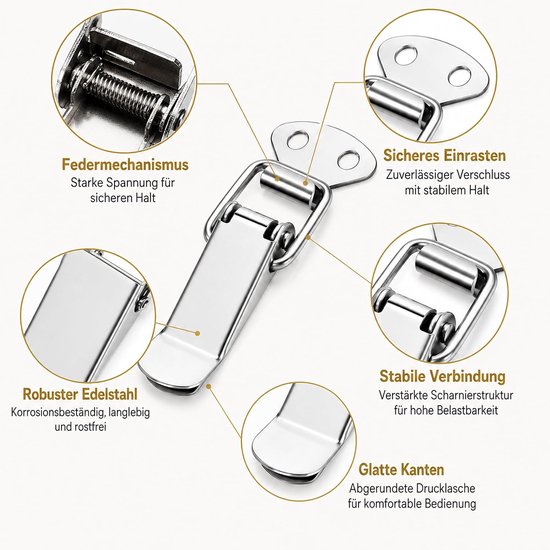 4 Kistenspanners, 72 mm, metaal, zonder slotgat — afbeelding 4