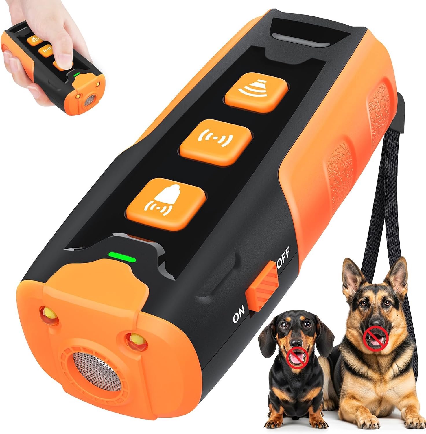 Anti-blaf apparaat voor honden, herlaadbaar, draagbaar, 15 meter bereik, 3 modi