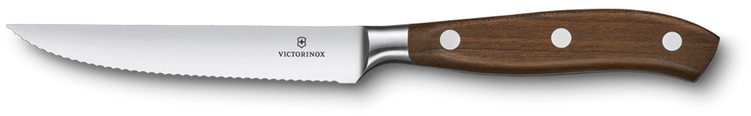 Victorinox Grand Maître Steak- en pizzames 12 cm - Kartelrand - Bruin