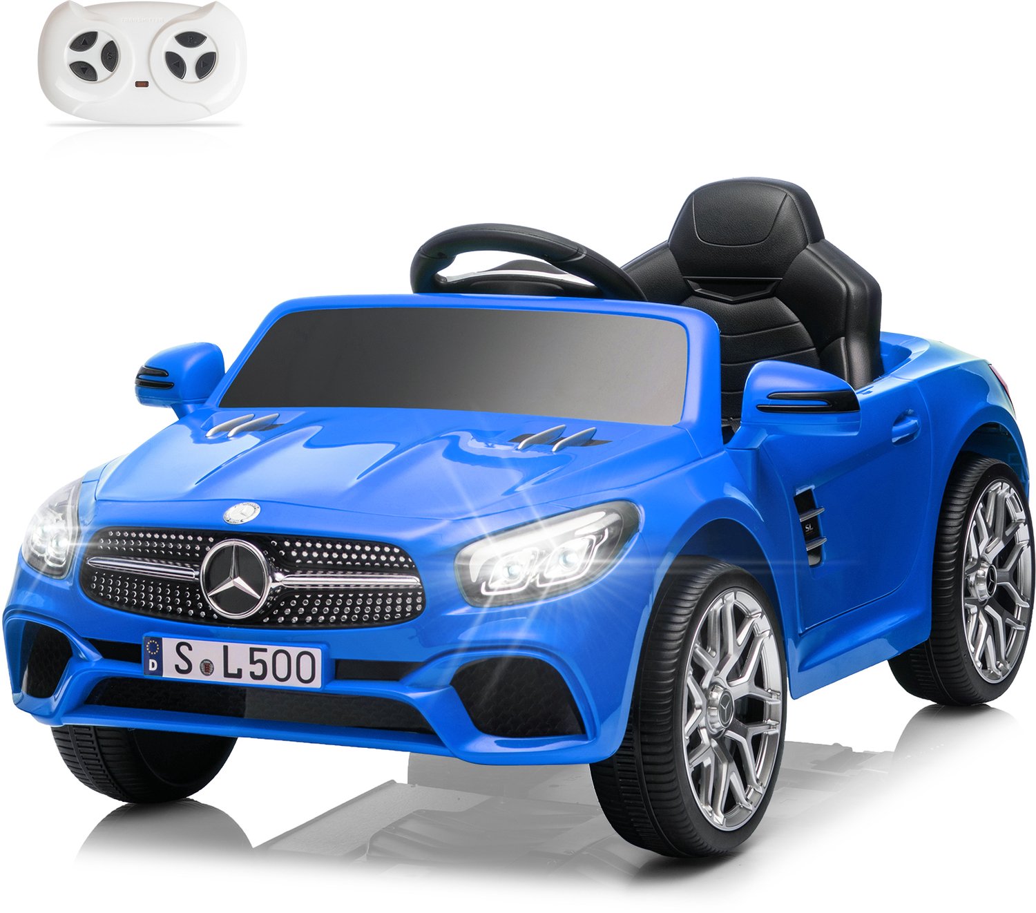 LEADZM Mercedes-Benz SL500 elektrische kinderauto met 2,4 GHz-afstandsbediening, 13 V,Blauw