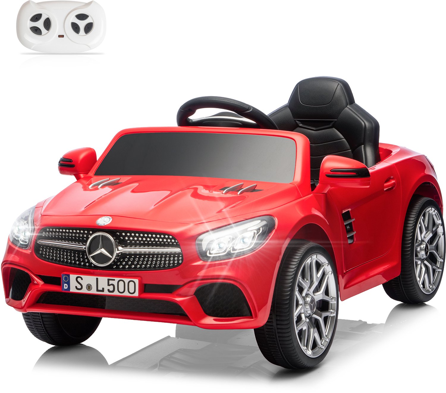 LEADZM Mercedes-Benz SL500 elektrische kinderauto met 2,4 GHz-afstandsbediening, 15 V,Rood