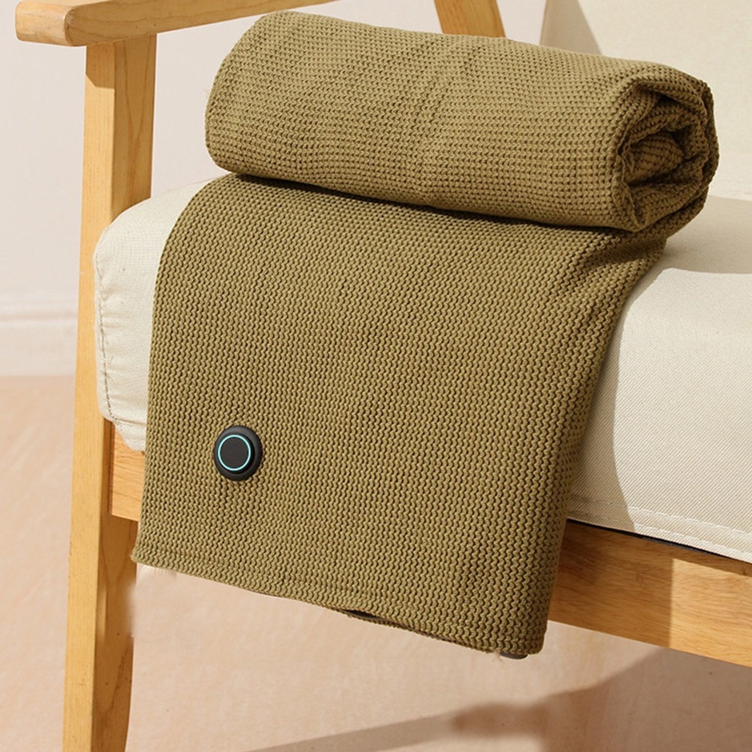 Elektrische Deken - Schootdeken - Verwarmingsdeken - Warmtedeken - Groen - Polyester - 3 Verwarmingsniveaus - Wasbaar - Draagbaar - USB Aansluiting - Voor Dames in Lente en Herfst