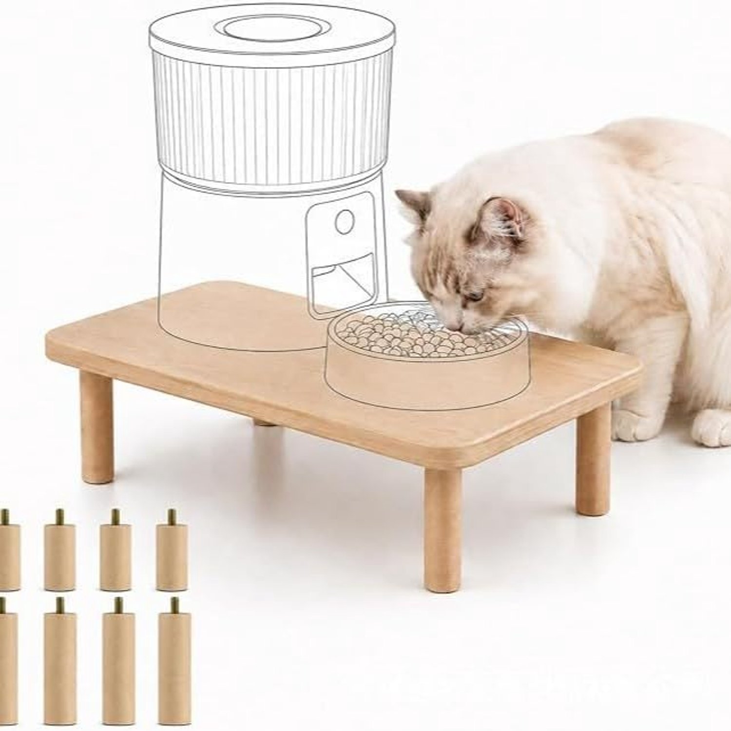 Verhoging voor automatische kattenvoerautomaat