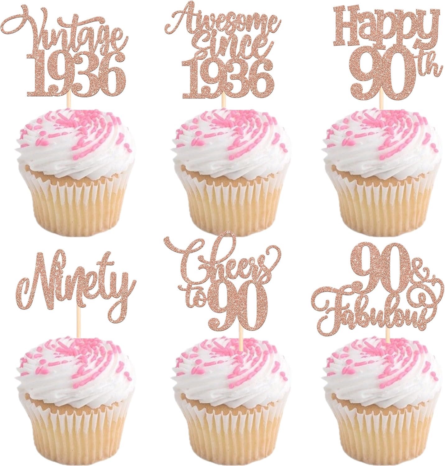 30 Cupcaketoppers 90e verjaardag