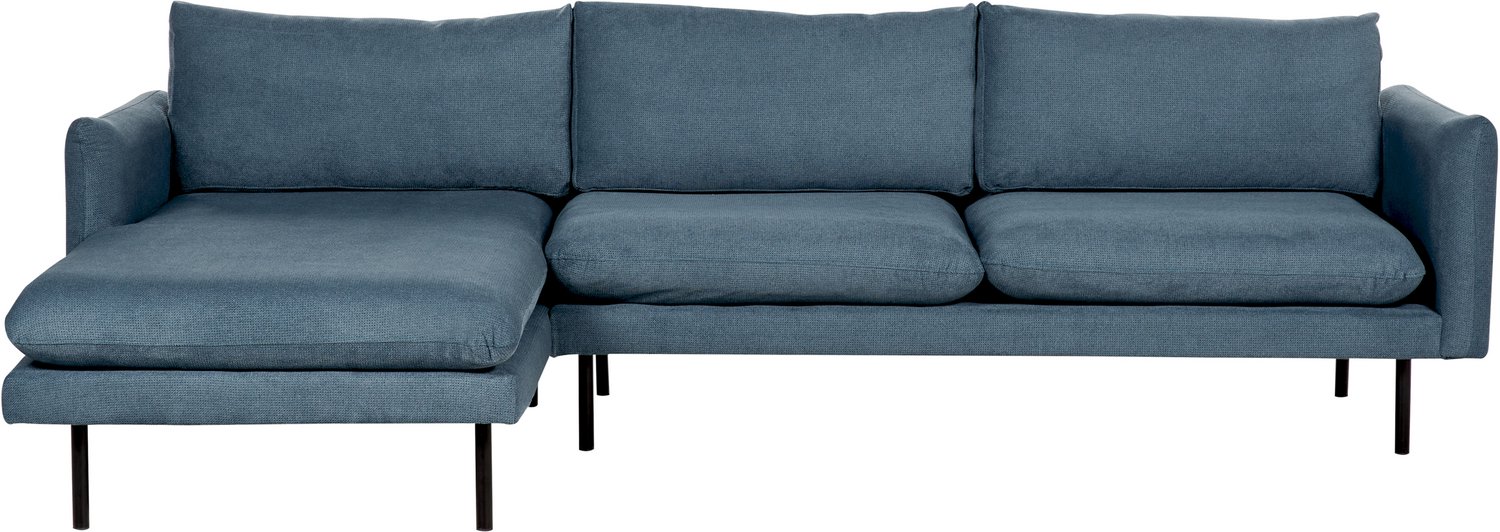Beliani VINTERBRO - Hoekbank - Blauw - Rechtszijdig - Polyester