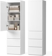 Xbro Kledingkast met Verstelbare Planken – Opbergkast met 3 Lades – Wit