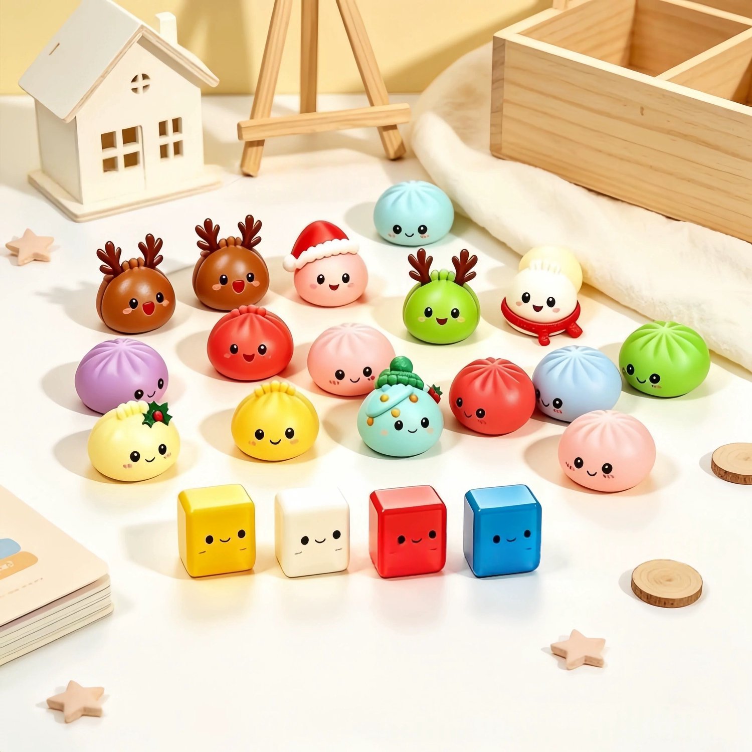 Kerst Adventskalender Squishies 2026 – 24 Dagen Kerst Countdown Kalender – 24 Verrassingsdoosjes – Mini Squishies Set – Kerst Cadeau voor Volwassenen - Cadeautjes - Kerst – foto 3