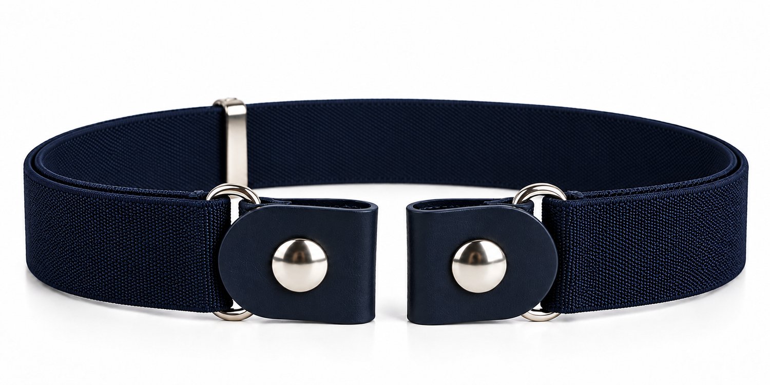 Elastische Riem Zonder Gesp – Blauw – 3 cm Breed – Gesploze Riem – Verstelbaar – Dames, Heren & Kinderen