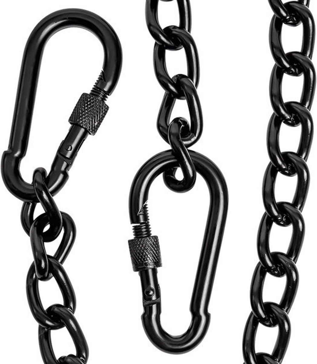 Hangmatketting 26 inch - Zwarte hangende stoelketting met karabijnhaken