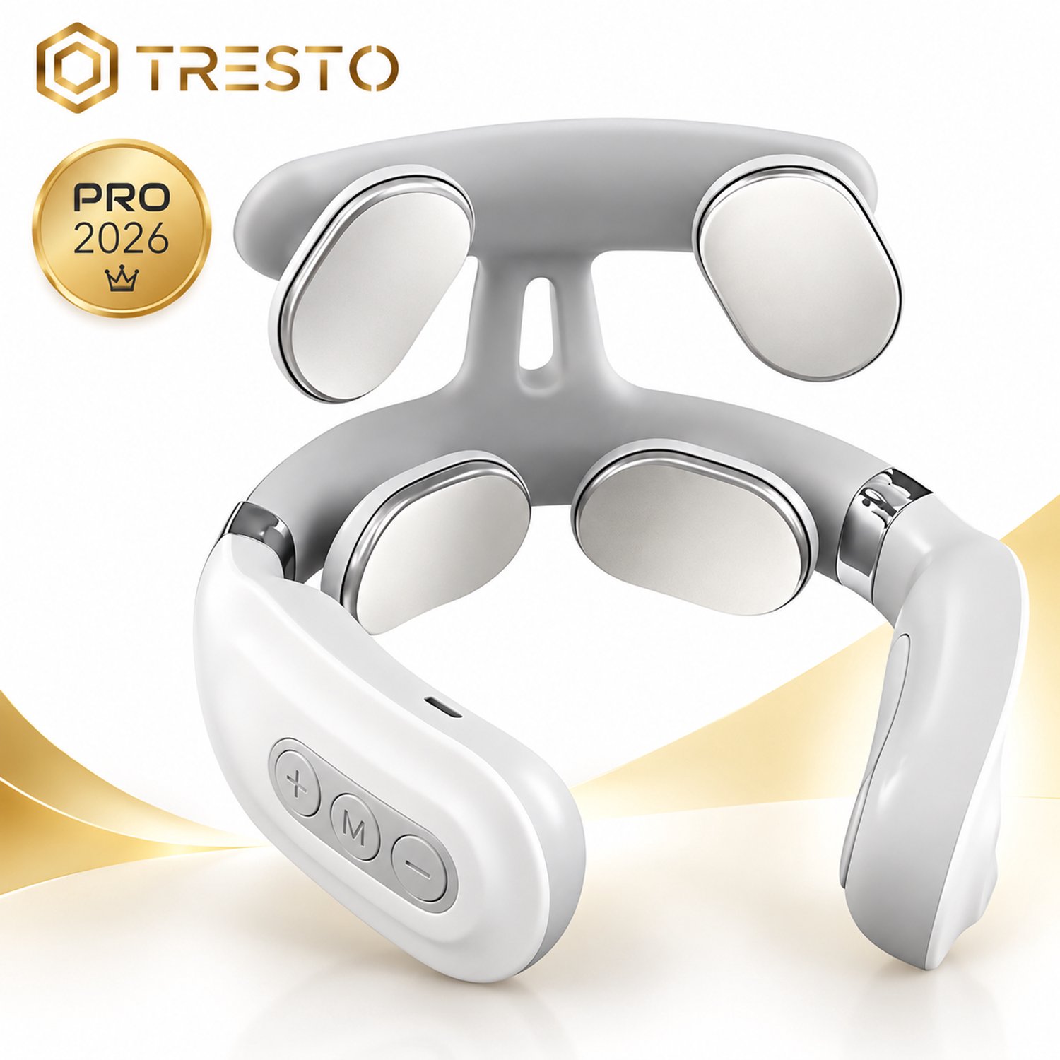 TRESTO - Massage Nek - Nek Massage Apparaat - Voor Nek - Nekmassage Apparaat - Nekoplossing - Draadloos - TENS Apparaat - Goudly Nekpulse