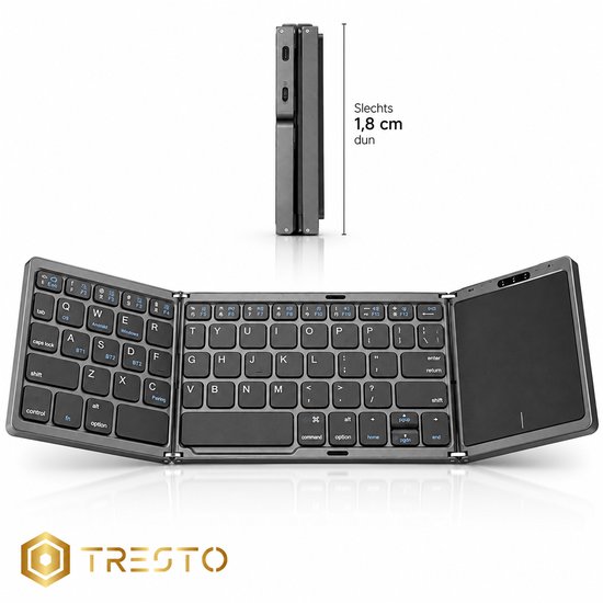 Groot Computer TRESTO - Opvouwbaar Toetsenbord - Groot Touchpad - Qwerty Toetsen ...