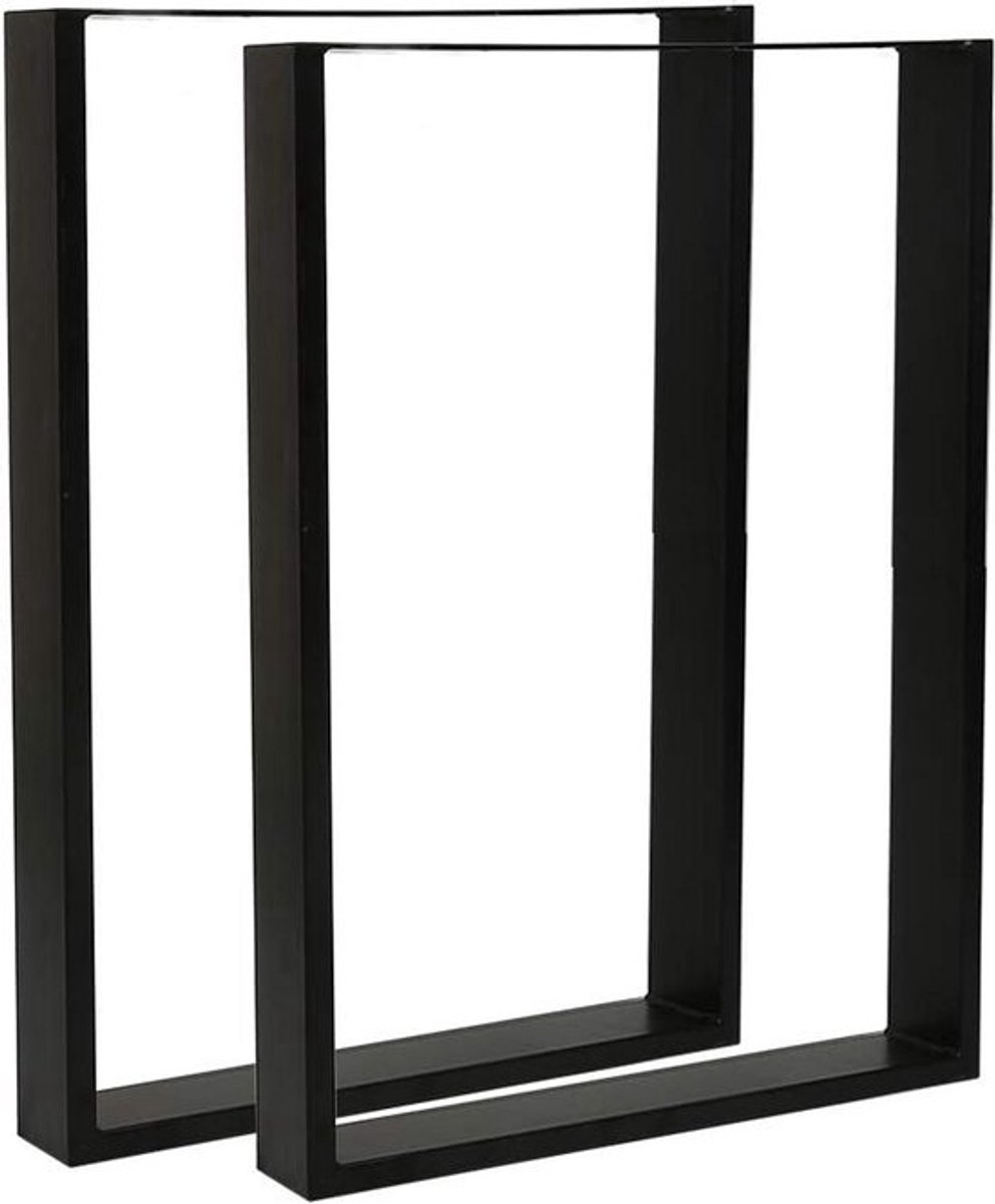 Set van 2 - Zwarte industriële metalen tafelpoten - Voor eettafel en bureau