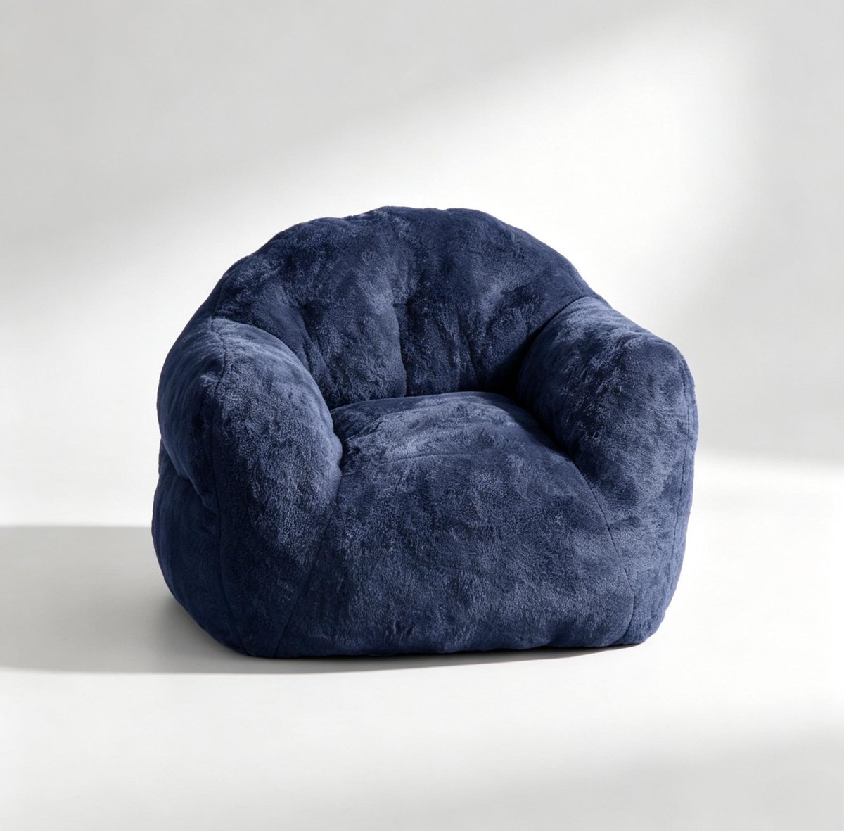 Triumpunpre Zitzak XXL Pluizig - Fluffy Kunstbont - Hoogelastisch Schuim - Comfortabele Zitplek voor Woonkamer Slaapkamer & Studentenkamer - Blauw