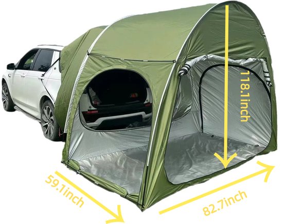 Boogvormige achterklep tent, SUV kampeertent met PU en zilvercoating, waterdicht 2000-3000mm — afbeelding 2