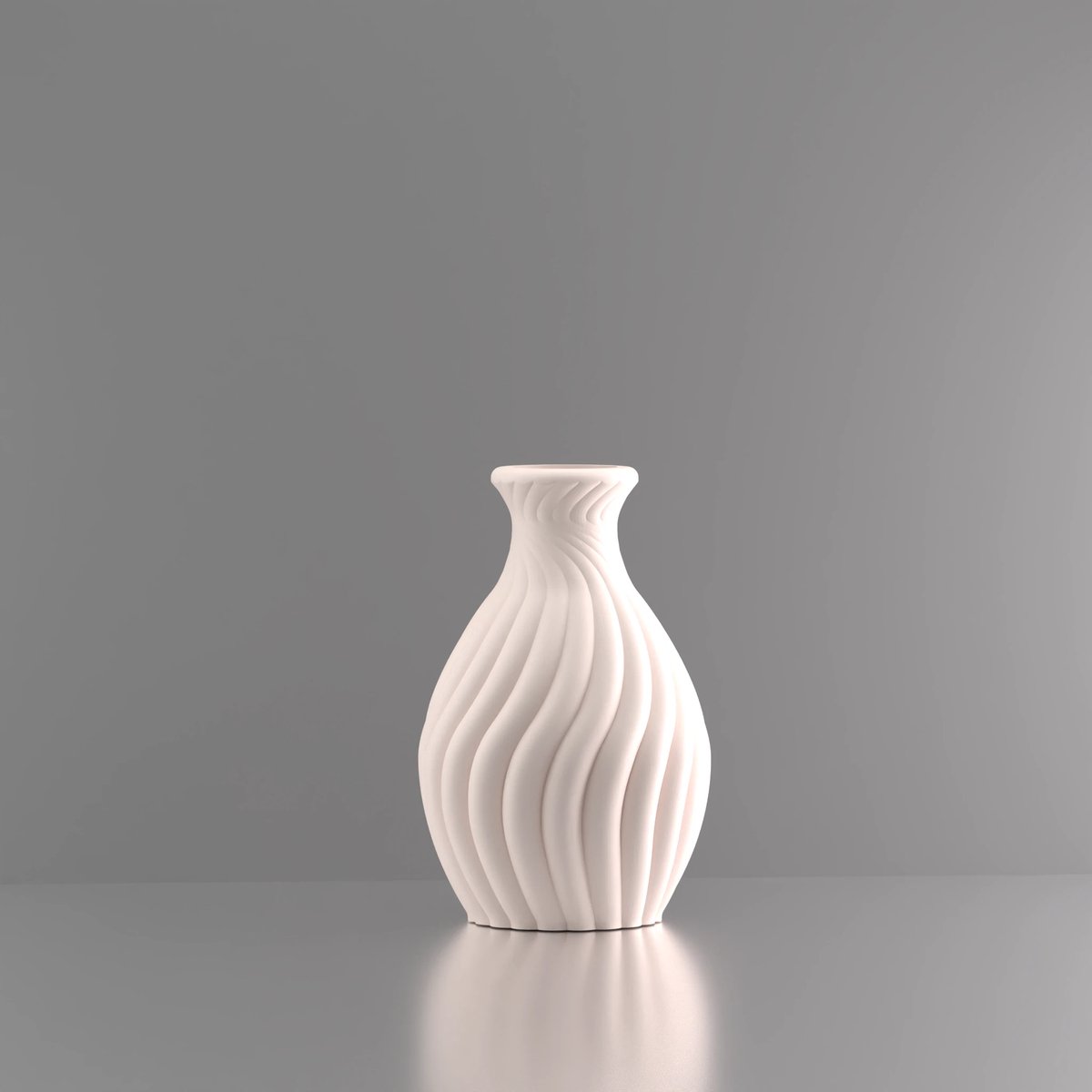 3d-gezellig Snoepje - Vaas - Creme(Ivory) - Maat 25 cm - Kunststof - Modern - Bloemenvaas -100% gerecycled PLA (bioplastic)