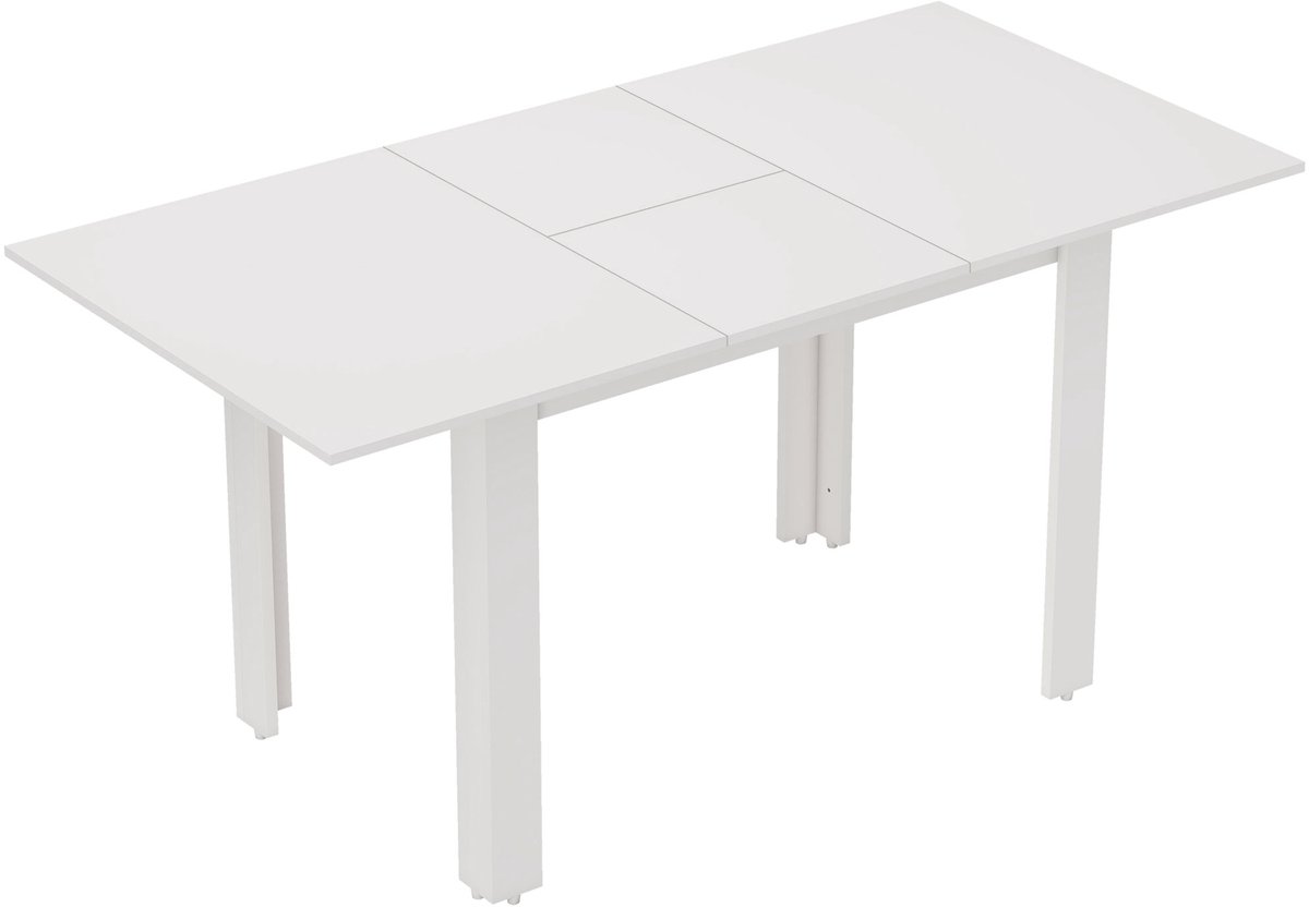 Homona Uitschuifbare eettafel - 120-160 x 80 x 78 cm - Hoogglans wit
